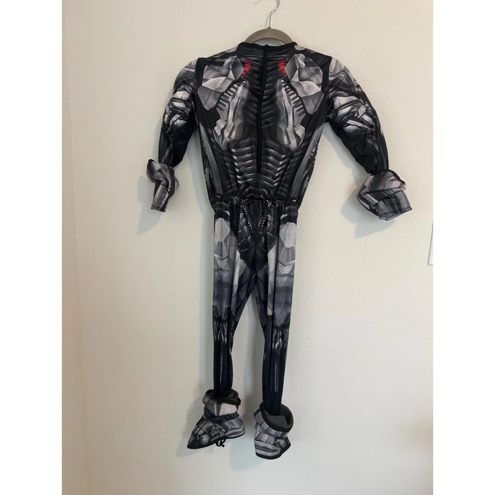 Justice League Cyborg Muscle Chest Costume Jumpsuit DC Comics Grey Black-0623